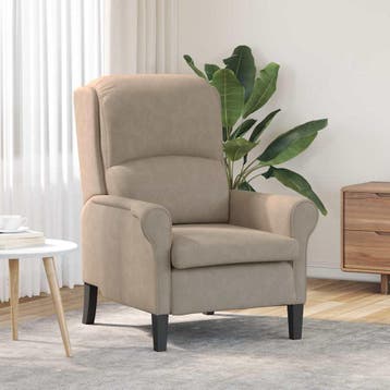 vidaXL Fauteuil Taupe 76 x 94 x 102 cm Microvezel, Huis en Inrichting, Fauteuils, Verzenden, Nieuw