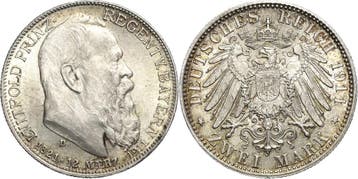 2 Mark 1911 Bayern Luitpold 1886-1912, Verzenden