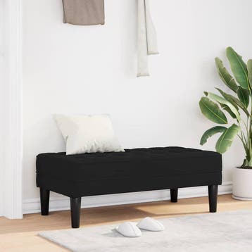 vidaXL Bank met kussen Zwart 113 x 57 x 39 cm Fluweel, Huis en Inrichting, Banken | Bankstellen, Verzenden, Nieuw, Minder dan 150 cm