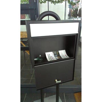 Allux LT150 wandbrievenbus staal - zwart met grijze klep, Verzenden, Nieuw
