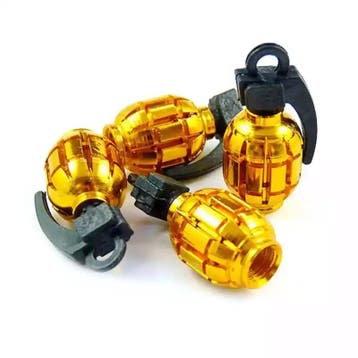 TT-products ventieldoppen Gold Grenades handgranaat 4 stuks, Ophalen of Verzenden, Nieuw