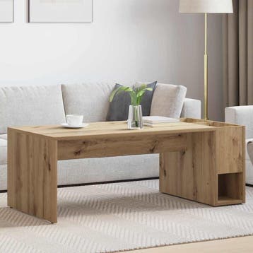 vidaXL Salontafel Artisan Eiken 101,5 x 50 x 37 cm Bewerkt, Verzenden, Nieuw, Overige houtsoorten, 50 tot 100 cm