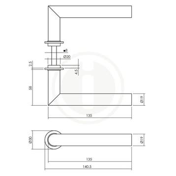 Intersteel Deurkruk Jura op minimalistische rozetten -, Verzenden, Nieuw