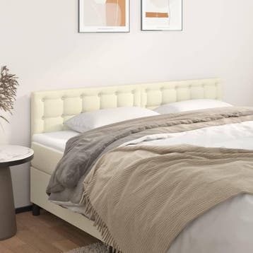 vidaXL Hoofdborden 160x5x78/88 cm kunstleer crèmekleurig, Verzenden, Nieuw, Crème, Overige materialen