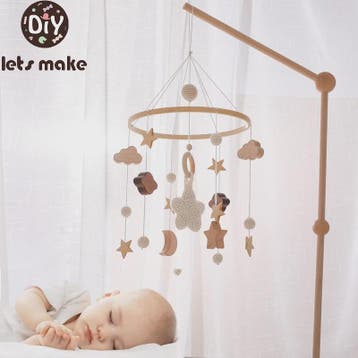 Houten Baby Mobiel met Muziekdoosje & Rammelaar - Speelgoed, Verzenden, Nieuw