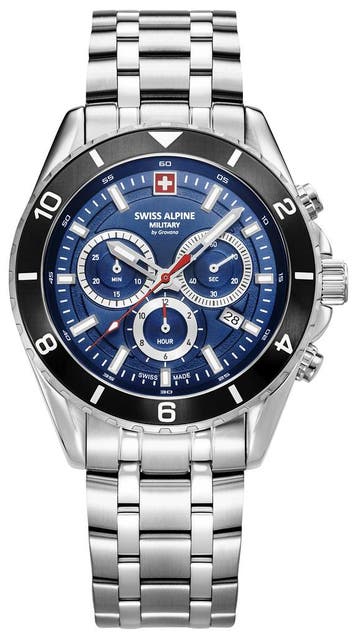 Swiss Alpine Military 7034.9136 Sierra Chrono horloge, Overige merken, Staal, Verzenden, Polshorloge