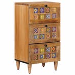vidaXL Dressoir met lade Naturel 40 x 33 x 75 cm Massief, Verzenden, Nieuw