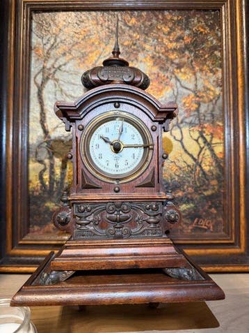 Wekker - lenzkirch - - Eik - 1850-1900, Antiek en Kunst