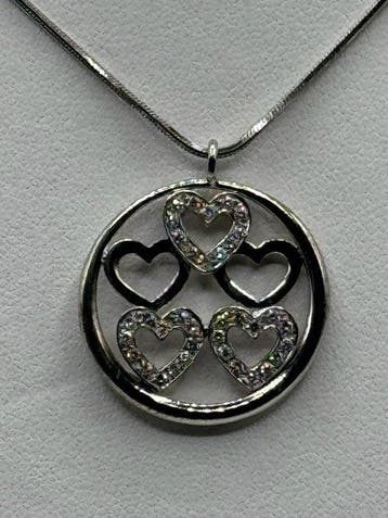 Recarlo - Ketting met hanger - 18 karaat Witgoud