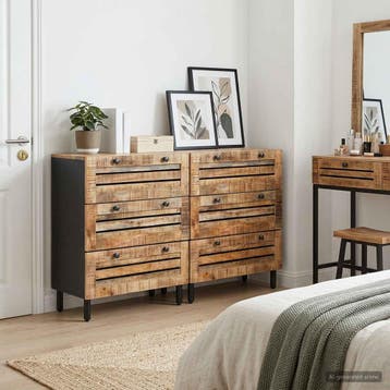 vidaXL Opslagkasten 2 st 120 x 33 x 75 cm Massief Mango Hout, Huis en Inrichting, Verzenden, Nieuw
