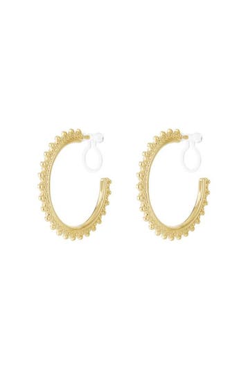 Goudlief Zonnestralen hoepel clip oorbellen (Dames sieraden), Verzenden, Nieuw, Zilver, Overige materialen
