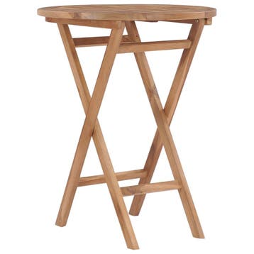 vidaXL Tuintafel inklapbaar 60 cm massief teakhout, Verzenden, Nieuw, Hout
