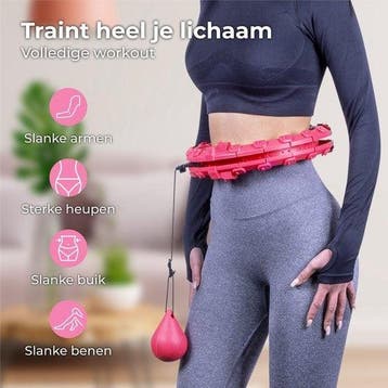 2dekans | Nuvance - Verstelbare Fitness Hoelahoep met, Sport en Fitness, Ophalen of Verzenden, Zo goed als nieuw