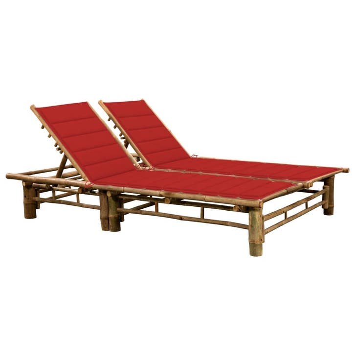 vidaXL Ligbed 2-persoons met kussens bamboe, Tuin en Terras, Ligbedden, Nieuw, Verzenden