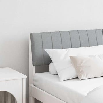vidaXL Gestoffeerd hoofdbord Lichtgrijs 160 cm Massief, Huis en Inrichting, Slaapkamer | Bedden, Verzenden, Nieuw, Wit, Hout