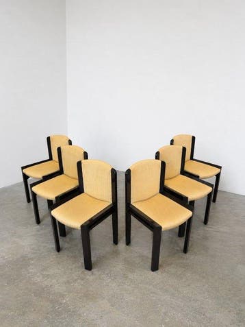 Pozzi - Joe Colombo - Stoel (6) - P300 - Hout, Textiel