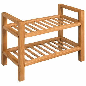 vidaXL Schoenenrek met 2 schappen 50x27x40 cm massief, Verzenden, Nieuw