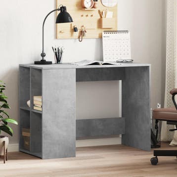 vidaXL Bureau 102x50x75 cm bewerkt hout betongrijs, Verzenden, Nieuw