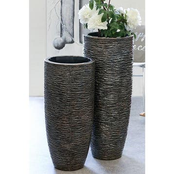 Poly/glasvezel plantenbak Giant antiek brons H.75cm, Verzenden, Nieuw