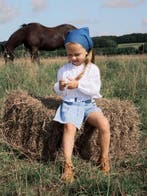 Romantische meisjes blouse met broderie en ruches 86, Ophalen of Verzenden, Nieuw, Meisje