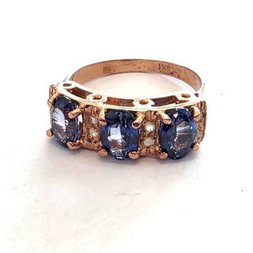 Zonder minimumprijs - Ring - 9 kt. Roségoud, Zilver Spinel -, Sieraden, Tassen en Uiterlijk, Ringen, Nieuw