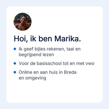 Marika geeft bijles rekenen en taal in Breda, Diensten en Vakmensen, Privéles, Bijles
