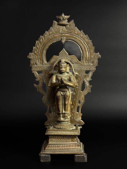 Hanuman - 33 cm - Karnataka - Brons - India - 19e eeuw, Antiek en Kunst, Kunst | Niet-Westerse kunst