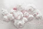 Witte pioenrozen behang, Bloemen vlies behang, Muurdeco4kids, Huis en Inrichting, Stoffering | Behang, Verzenden,  Bloemenbehang, pioenrozen, rozen,