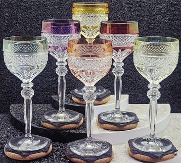 |- (6) x *exclusives Hofbauer Kristallglas Set (Germany)* -