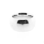 Brede zilveren ring met zwarte emaille, Gebruikt, Overige kleuren, Ophalen of Verzenden, Kleiner dan 17