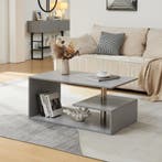 Salontafel Haarlem rechthoekig lichtgrijs 90x50x41 cm [en.ca, Verzenden, Nieuw