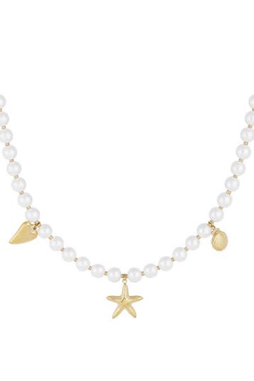 Goudlief Parelketting sea day (Kralenkettingen, Kettingen), Verzenden, Nieuw, Zilver, Overige materialen