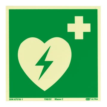 AED Bord (E010) / Defibrillator Fotoluminescerend Veilig...