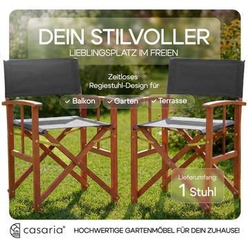 Regisseursstoel antraciet eucalyptushout FSC®-gecertifice.., Tuin en Terras, Tuinstoelen, Verzenden, Nieuw