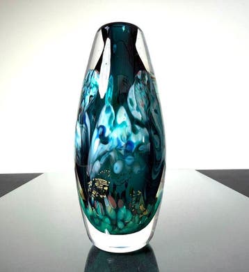Maxence Parot - Vaas - Unieke vaas met opaalkleuren en goud, Antiek en Kunst