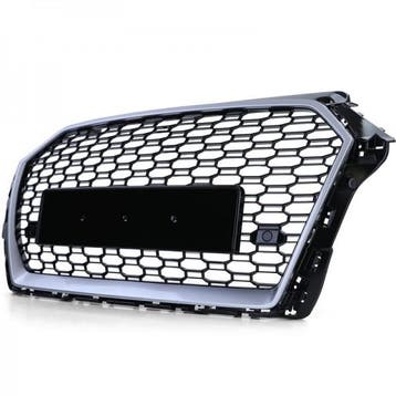 Grill Audi A3 8V RS3 look 17-20 Zwart/Zilver, Auto-onderdelen, Overige Auto-onderdelen, Ophalen of Verzenden, Nieuw
