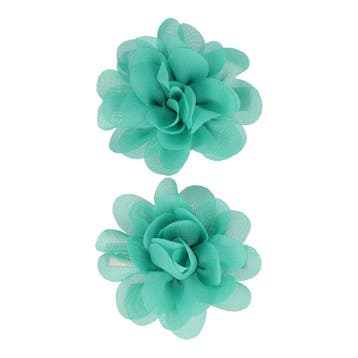 Haarspeld Duckklem 5cm – Haarbloem - Turquoise Groen - Set, Nieuw