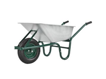 Veiling - Kruiwagen 100 Liter - Luchtbanden - Zilver - Max., Nieuw
