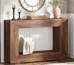 Luxe Rechthoekige Consoletafel – Uniek Design Vintage Hout, Verzenden