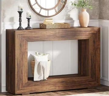Luxe Rechthoekige Consoletafel – Uniek Design Vintage Hout, Antiek en Kunst, Verzenden