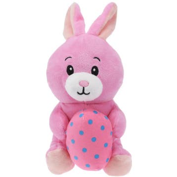 Paashaas knuffel - roze pluche - 20 cm - met paasei, Verzenden, Nieuw