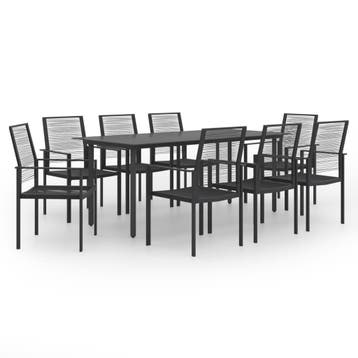 vidaXL 9-delige Tuinset, Verzenden, Nieuw, 8 zitplaatsen, Rvs