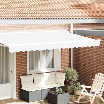 vidaXL Vervangende markies volant Wit 380 x 20 cm Polyester, Verzenden, Nieuw