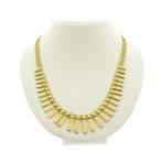 Gouden Cleopatra collier. (Ketting), Sieraden, Tassen en Uiterlijk, Kettingen, Ophalen of Verzenden, Gebruikt, Overige kleuren