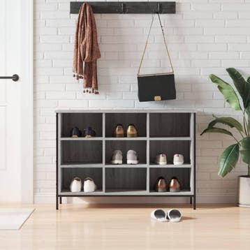vidaXL Schoenenkast 100x35x70 cm bewerkt hout grijs sonoma, Verzenden, Nieuw