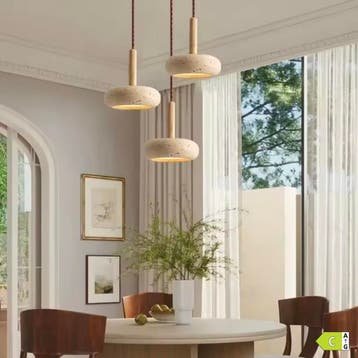 Travertijn Hanglamp – Moderne Natuursteen LED Binnenlamp, Verzenden, Nieuw