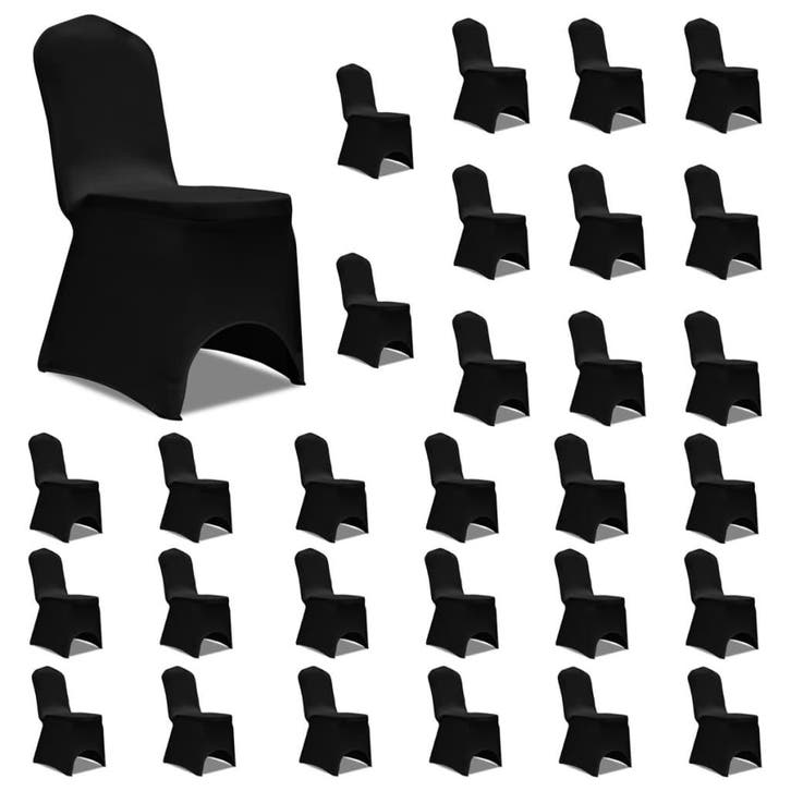 vidaXL Stoelhoezen stretch 30 st zwart, Tuin en Terras, Tuinmeubel-accessoires, Nieuw, Verzenden