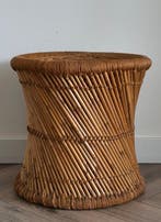 Handmade - Kruk - Bijzetstoel - Bamboe, Rattan, Touw -