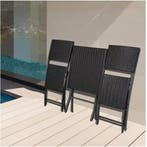 Opvouwbare Bistroset 3-delig Rattan Tafel 2 Stoelen Balkon, Caravans en Kamperen, Verzenden, Nieuw