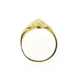 Gouden ring van een leeuwenkop met zirconia, Gebruikt, Overige kleuren, 19 tot 20, Ophalen of Verzenden